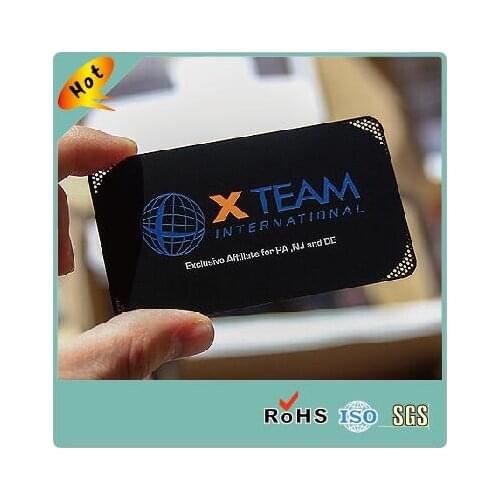 Custom matte black metal business card, 85*54*0.3mm, with printed logo