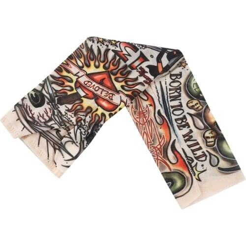 Heart Skull Stretchy Temporary Tattoo Arm Sleeve Stocking for Child