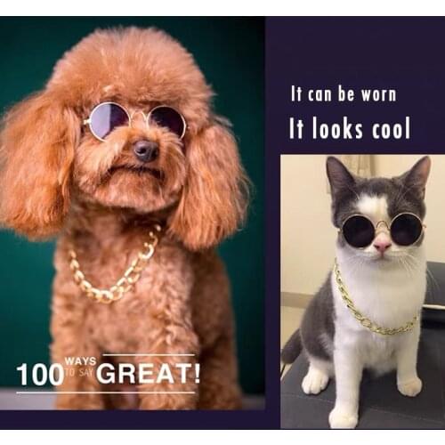 Produits pour animaux de compagnie belle Vintage ronde chat lunettes de soleil reflexion lunettes pour petit chien chat animaux
