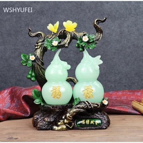 Traditional Resin Gourd Sculpture Decoration Living Room TV Cabinet Feng Shui Decor Opening Lucky Money Gifts Home Accessories