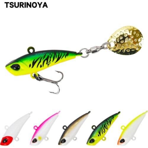 TSURINOYA VIB Fishing Lure SPIN MT Sinking Water Metal Sequin Spinner Bait Vibration Wobblers 12g 17g Winter Ice Jig Spoon Lure