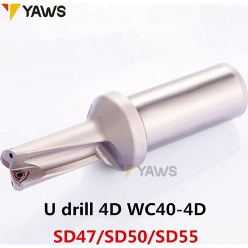 1PCS U-drills 4D WC-C40-4D SDSD47/SD50/SD53/SD55 drilling47,50,53,55MM insert indexable dril use insert WCMT08