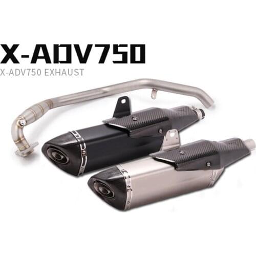 For Honda XADV750 Motorcycle Exhaust Muffler Pipe Header Link Pipe Rear Escape Removable Db Killer Slip On Carbon Heat Guard