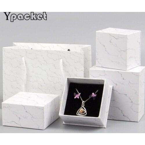 High Quality White Jewelry Box Set Ring Pendant Necklace Fashion Displsy Case Jewellery Organizer 30pcs /Lot