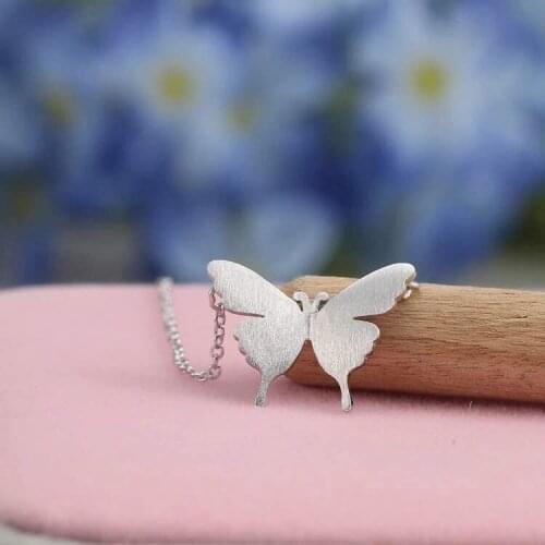 925 Sterling Silver butterfly Necklaces & Pendants For Women Fashion Lady Festival Gift Sterling-silver-jewelry
