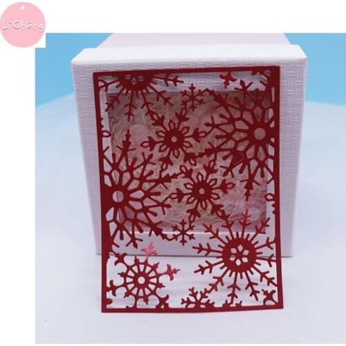 Snow Frame Slimline Card Dies Scrapbooking Metal Craft Photo Album Stencil Embossing Folder Mold Clear Stamps and Dies