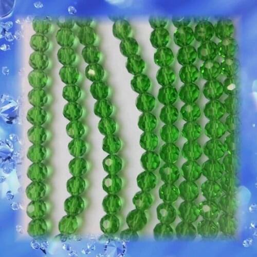 10mm Size 10strand Grass Green Cristals 32 Faceted Ball Beads For Handcraft