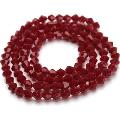 3 Strand/lot Top Quality Red Green Blue Clear Crystal Pointed Faceted Beads 4mm DIY Christmas Festival Jewelry Findings