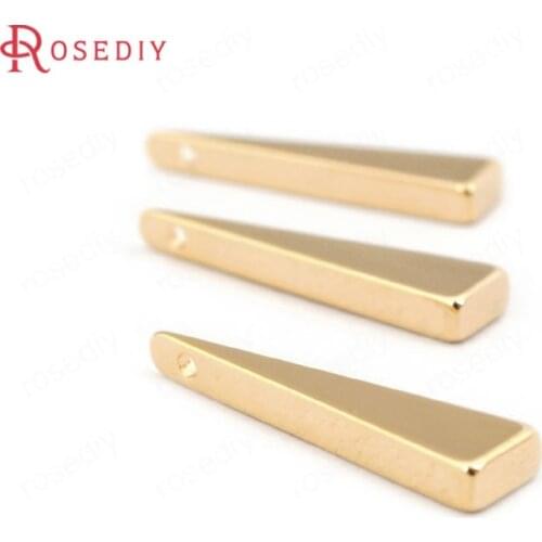 33568)10PCS 22*5MM 24K Gold Color Brass Long Triangle Charms Pendants High Quality Diy Jewelry Findings Accessories wholesale