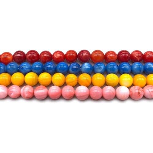 4 mm 6 mm 8 mm Natural Stone Beads Red blue gold pink color Onxy Loose Stone Beads For Jewelry Making DIY Bracelet Necklace