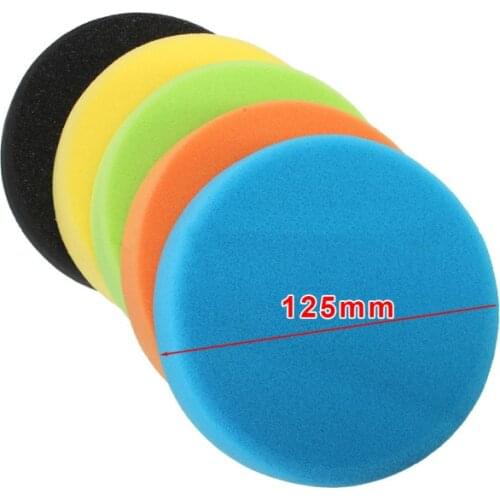 5pcs Polishing Pad Kit For Car Polisher 5inch Flat Sponge Buff Buffing Pads Polishing Kit Car Polisher Removes Scratches