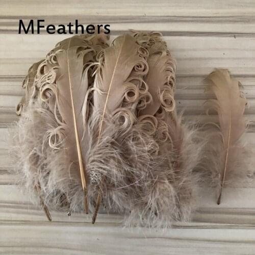 500pcs Camel Color Dyed Goose duck Feather 13-20cm 5-8inch curly geese feathers plumes for hats jewelrys crafts making