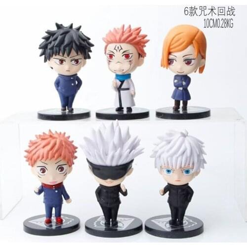 6Pcs/set Newest Anime Jujutsu Kaisen Gojo Satoru Kugisaki Action Figures Cartoon Jujustu Gojo Model Toys Kids Gifts