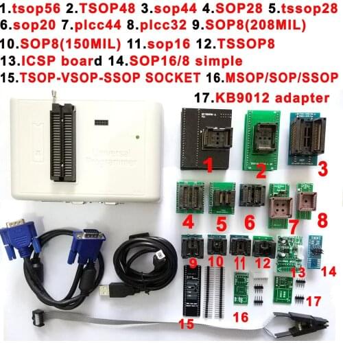 RT809H EMMC-Nand FLASH Programmer +18 SOP8 flash Adapter TSOP56 TSOP48 SOP28 SOP8 scoket EMMC-NAND NOR better than RT809F