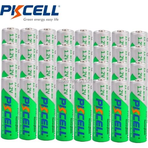 32 x PKCELL AA 2200MAH 1.2V Ni-MH 2A Rechargeable Batteries LSD 2.2Ah Low Self Discharge aa battery recharge batteria