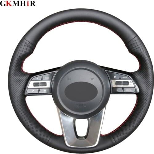 Black Artificial Leathe DIY Car Steering Wheel Cover for Kia K5 Optima 2019 Kia Cee'd Ceed 2019 Forte Cerato (AU) 2018