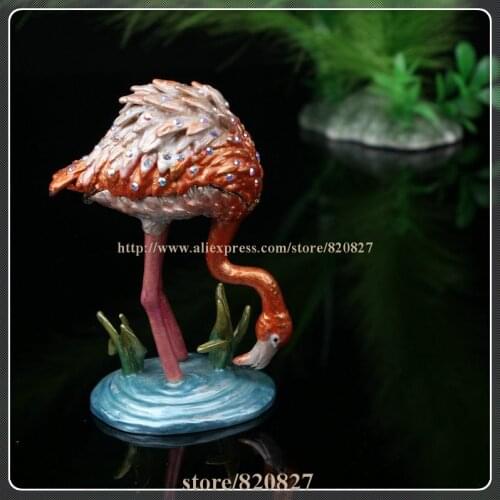 Enameled Bird Trinket Box Bird Jeweled Crystal Keepsake Box Studded Enamel Collectible Decorative Jeweled Bird Crafts Gifts