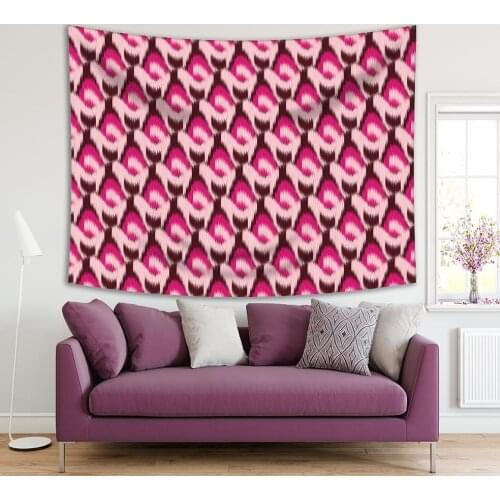 Tapestry Ikat Pattern with Vinous and Pink Colors 2014geometrical Drawing Abstract Artwork