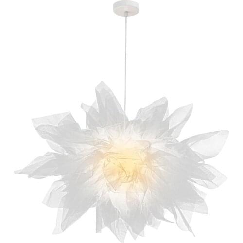 Creative personality Nordic restaurant dining table bedroom exhibition hall warm art flower-shaped cloth chandelier