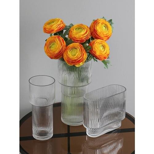 Creative Nordic Glass Vase Home Decoration Decoration Living Room Desktop Flower Arrangement Vase Light Luxury Glass Vase