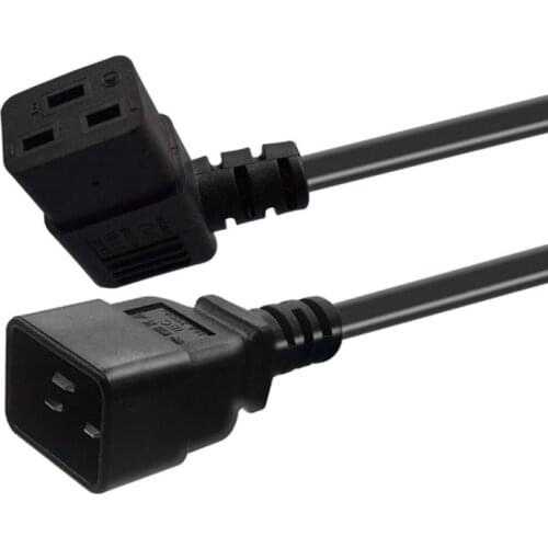 HOT-Power Extension Cord, C20 to C19 Product Word Three Horizontal Male to Female Side Elbow Power Cord