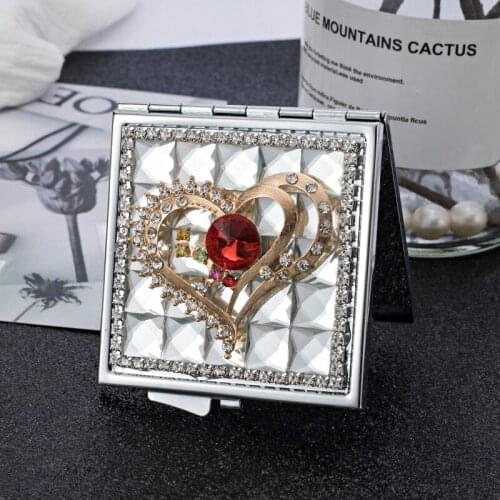 Mini Pocket Cosmetic makeup mirror,2 Side Foldable small compact mirror makeup,Love heart,Wholesale Party Favors Gifts Souvenirs