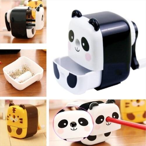 Cute Cartoon Animals Pencil Sharpener Kawaii Stationery Kids Gift Panda Hand Crank Manual Pen Cutter Tool School Office Supplies