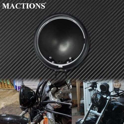Motorcycle 5.75" Headlight Light Bucket Housing Bottom Mount LED Headlamp Shell For Harley Dyna Softail FX Custom Sportster XL