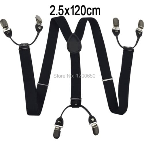 Larger Mens suspenders casual Fashion braces High quality leather womens suspender Adjustable 6 clip Belt Strap 2.5*120cm