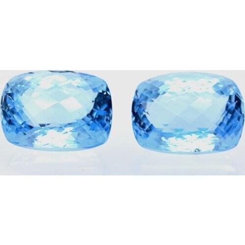 55,13 ct Topaz Cushion Cut with Chessboard