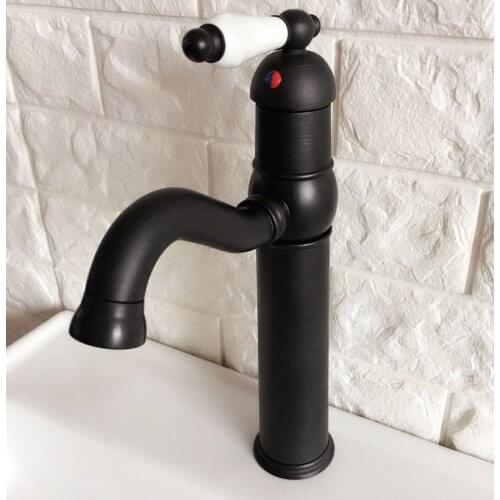 Swivel Spout Water Tap Oil Rubbed Black Bronze Single Handle Single Hole Kitchen Sink & Bathroom Faucet Basin Mixer Tap anf369