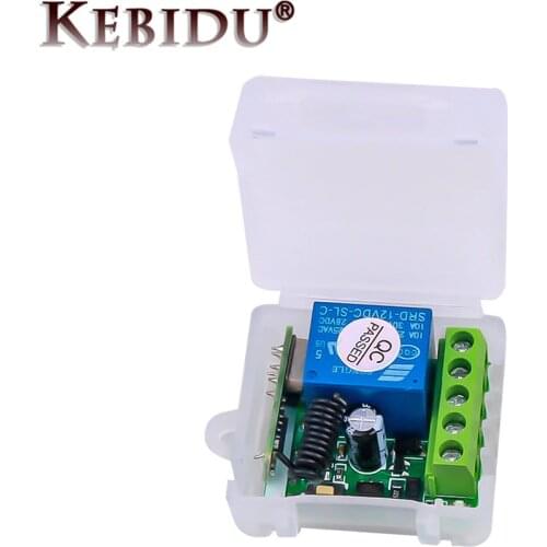 KEBIDU DC 12V 1CH 433 Mhz Wireless Remote Control Switch relay 433Mhz Receiver Module For learning code Transmitter Remote