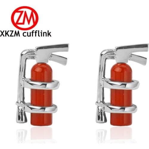 Luxury Men Red fire extinguisher Cufflinks High Quality Lawyer Groom Wedding Cufflinks For Mens Shirt Cuff Links French Jewelry