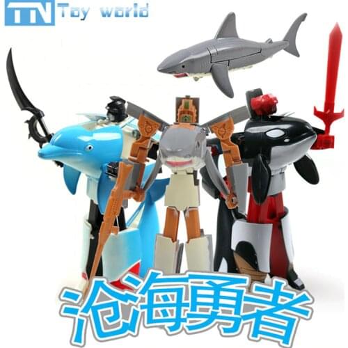 Section 3 colors transformation toy dolphin whale animal robot toy 21 cm ocean animal dolphin robot toys for children the best g