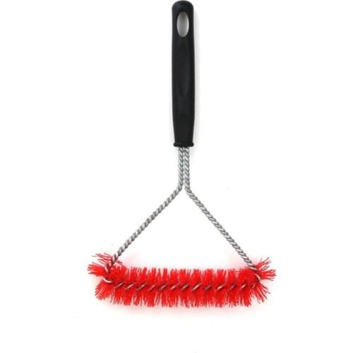 G110 11 Inch Barbecue Three Curl Cleaning Brush Pp Handle Stainless Steel Wire Safety Grill Easy To Clean Durable Brush Hot Sale