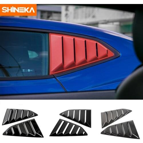 SHINEKA ABS Car Styling Window-shades Louver Cover Black Window-blinds for Chevy Camaro 2017