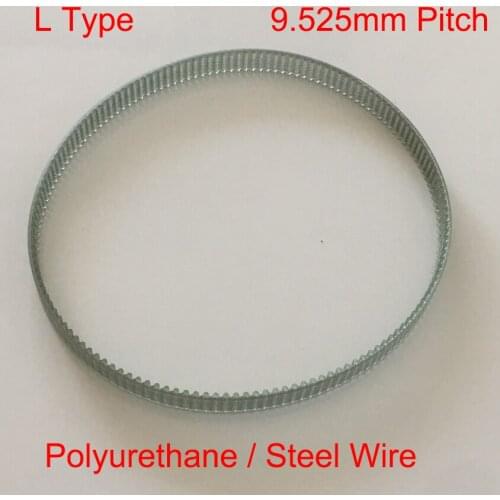 130L 150L 165L 34 40 44 Tooth 10mm 15mm 20mm 25mm 30mm Width 9.525mm Polyurethane PU Steel Wire Cogged Synchronous Timing Belt