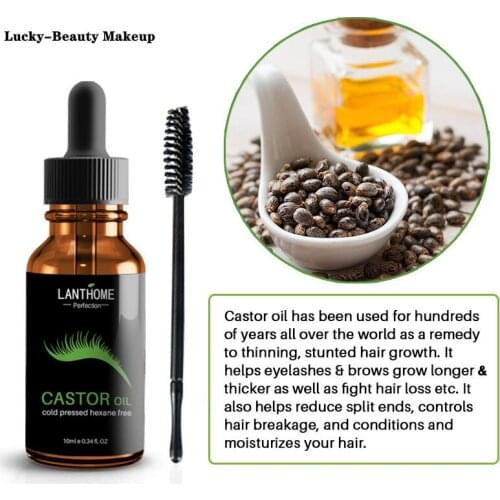 Lucky-Beauty 10ML Eyebrow Enhancers Natural Castor Oil Brow Growth Liquid Eyes Makeup Eyebrows Longer Thick Make Up Cosmetics