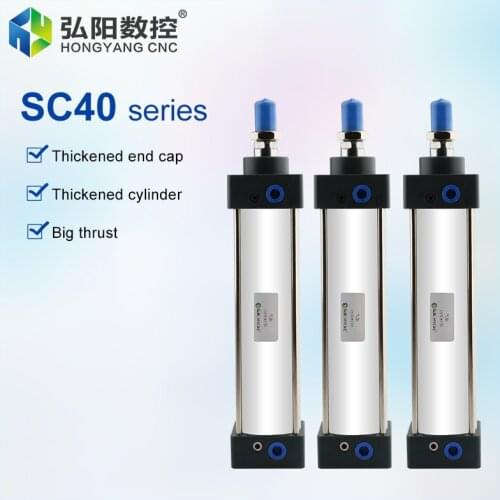 SC40 standard cylinder pneumatic component stroke 75-450mm piston single rod double acting cylinder industrial adjustable buffer