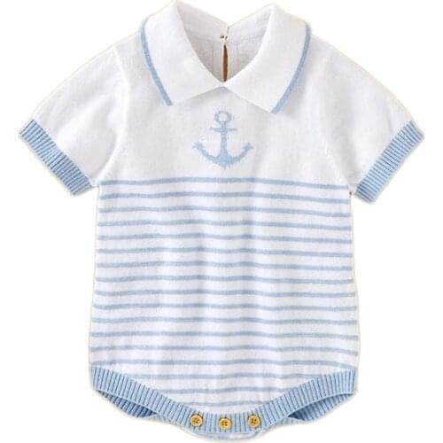 Newborn Baby Knitted Bodysuits Overalls Boy Girl Summer Jumpsuit Children Short Sleeve Rompers Playsuits Toddler Kids Jumpsuits