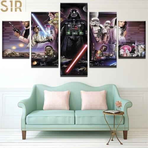 Star War Decorations for 5 Part Movie HD Poster Living Room Decoration Room Decor Anime Wall Art Star War Poster Wall Decor