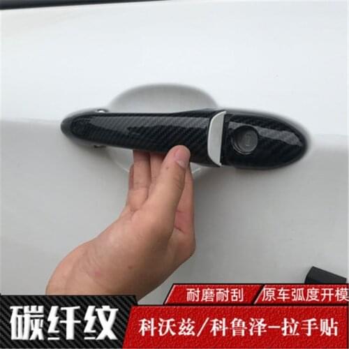 Carbon fiber ABS Door handle Protective covering Cover Trim Car styling for Chevrolet ORLANDO 2018-2019