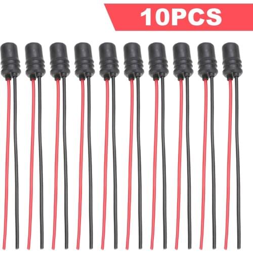 10pcs 12mm T10 W5W Wedge Light Bulb Socket Connector Holder Extension Replacement For Car Truck Boat Wire Connector