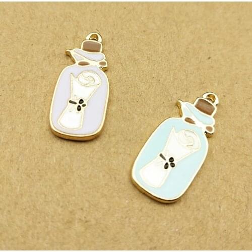 10pcs 23X10mm Enemal drift drifting bottle charms messenger bottle pendants jewelry accessories necklace DIY material wholesale