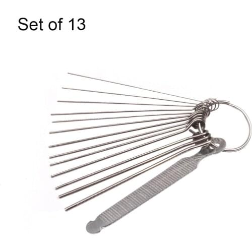 13pcs/set Guitar Strings Slotting File Stainless Steel Guitar Slot Filing Tool Portable DIY Guitar Repairing Tools