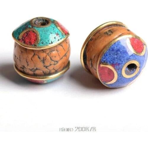 NBB143 Natural Bodhi seeds 15-17mm Nepal Hand Metal capped Phoenix Eye Bodhi loose beads Wholesale Nepal Tibet DIY 5beads lot