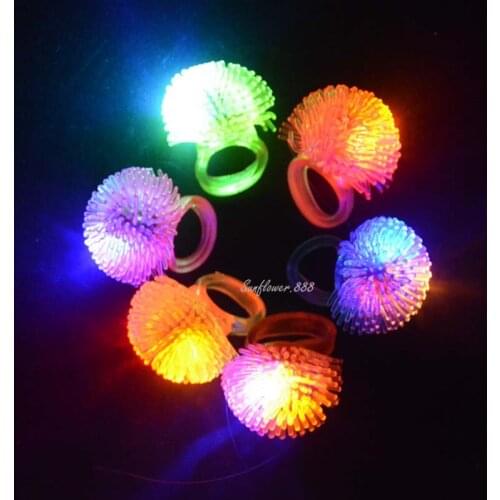 24pcs LED Light Up Jelly Rings Bulk Party Favor - Blinking Flashing Rings for Bar and Parties - Assorted Colors