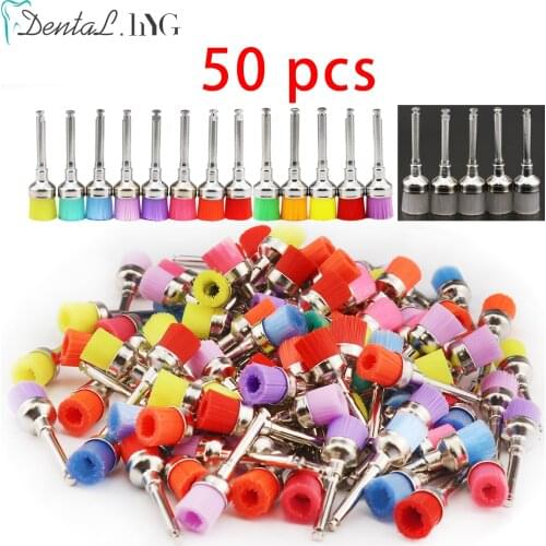 50pcs Dental Polisher Nylon Dental Care Polishing Brushes Latch Type Brush Teeth CleaningProphy Brusher Head Dental Accessory