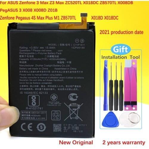 C11p1611 4130mAh Battery For ASUS Zenfone 3 Max Z3 Max ZC520TL X018DC ZB570TL X008DB PegASUS 3 X008 X008D Z01B Cellphone NEW