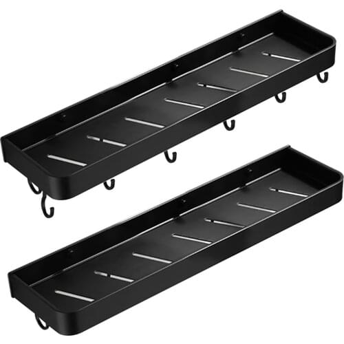Aluminum Wall Mounted Corner Shelves Black Bathroom Storage Shelf Shampoo Towel Rack